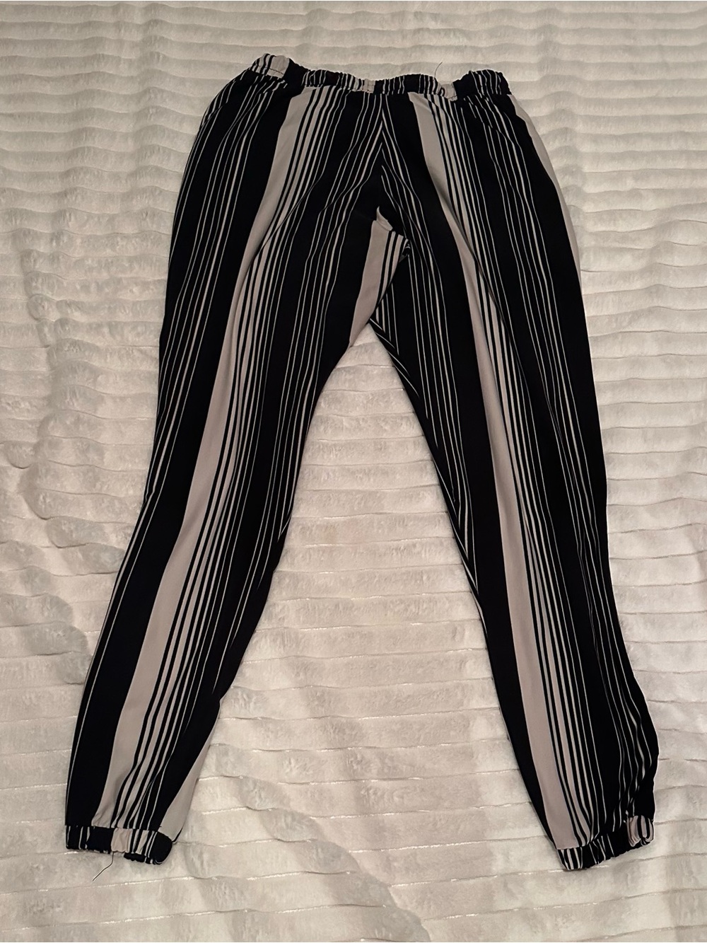 Hot Kiss Black and Beige Striped Skinny Pants - Picture 3 of 3